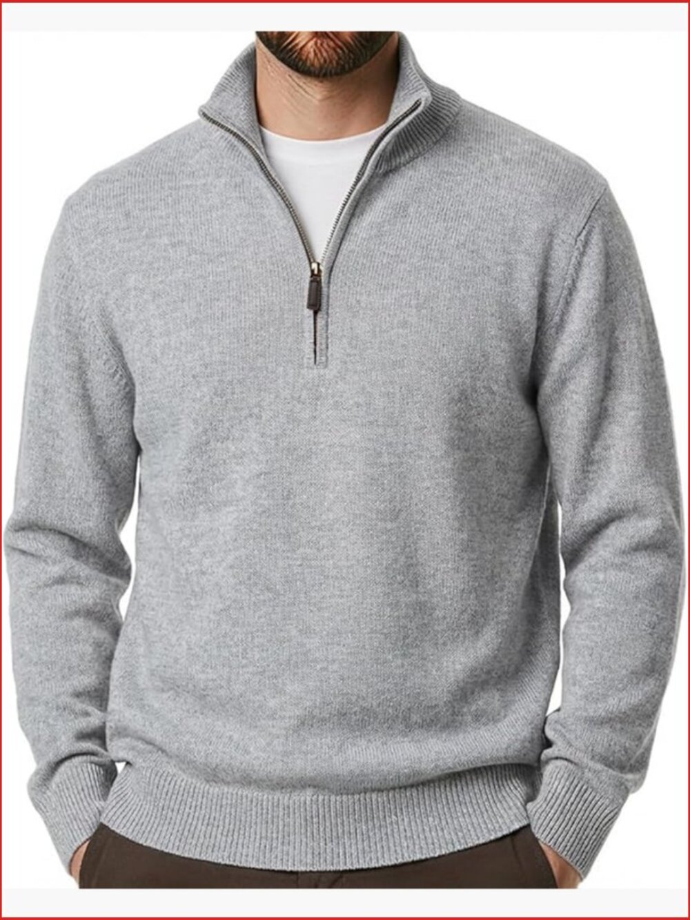 Quarter Zip Pullover Men - Business Casual Knit Sweater, Soft Pullover for